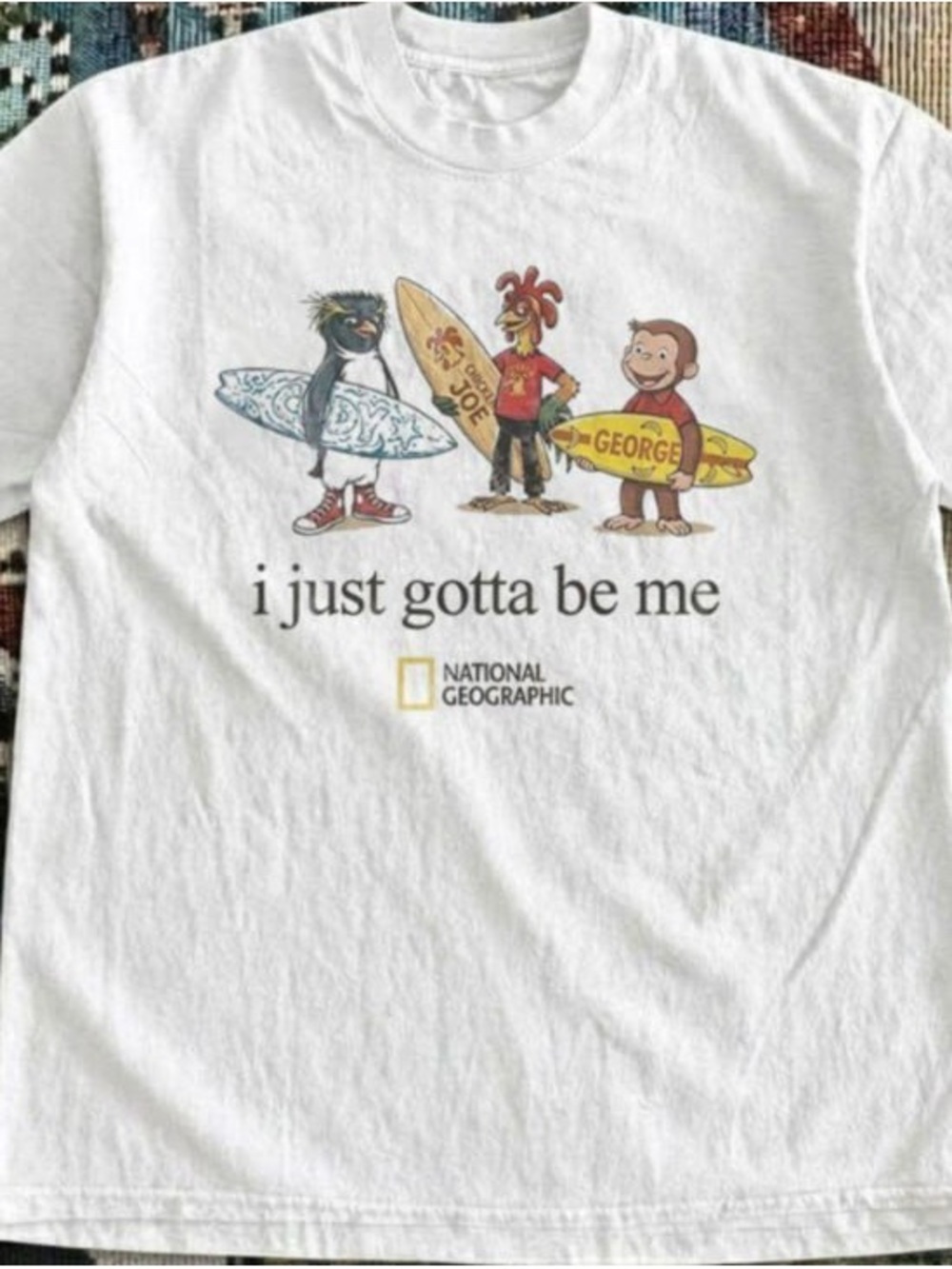National Geographic White Graphic Tee - "I Just Gotta Be Me"